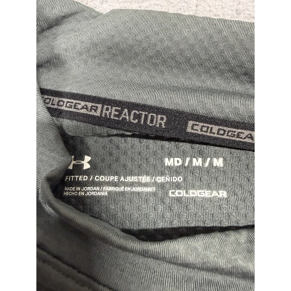 Under Armour ColdGear Reactor Shirt Mens Medium Gray Long Sleeve Mock Neck Top
